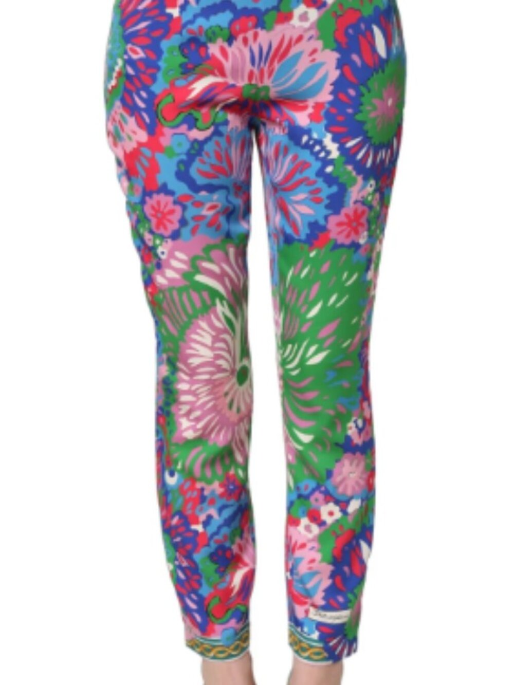 Dolce & Gabbana High Waist Charmeuse Silk Blend Leggings Pant Multicolor Size 40